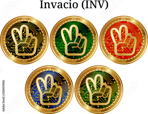 Set of physical golden coin Invacio (INV)