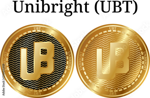 Set of physical golden coin Unibright (UBT) photo