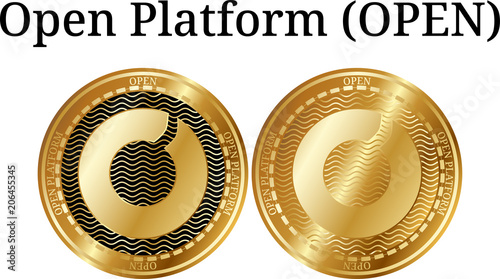 Set of physical golden coin Open Platform (OPEN)