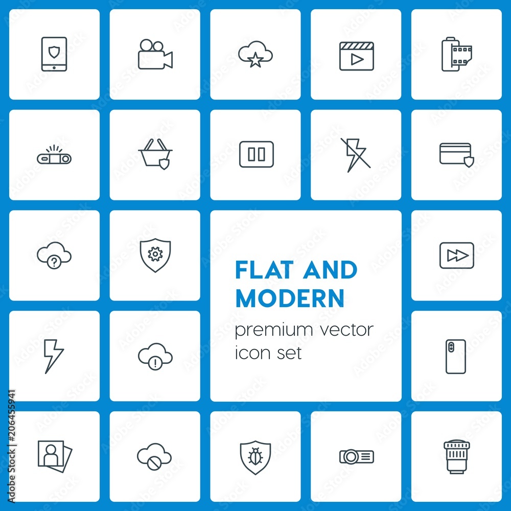 Modern Simple Set of cloud and networking, security, video, photos Vector outline Icons. Contains such Icons as entertainment, block, movie and more on dark background. Fully Editable. Pixel Perfect Modern Simple Set of cloud and networking, security, video, photos Vector outline Icons. Contains such Icons as entertainment, block, movie and more on dark background. Fully Editable. Pixel Perfect