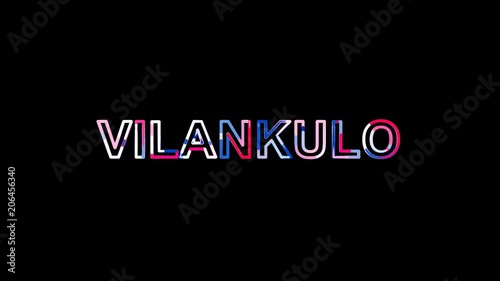 Letters are collected in city VILANKULO, then scattered into strips. Alpha channel Premultiplied - Matted with color black photo