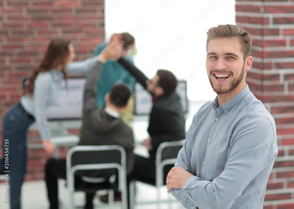 Portrait of a modern attractive business man with a beard. Portrait of a modern attractive business man with a beard.