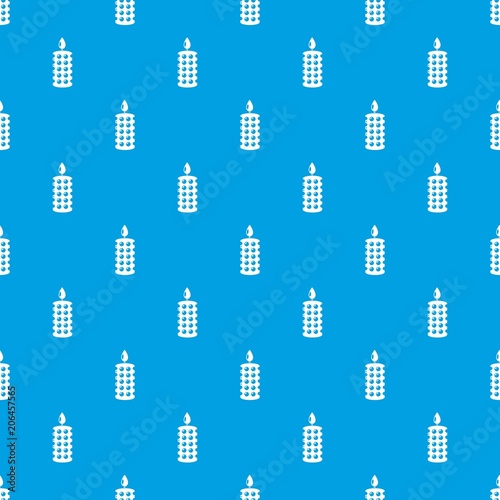 Candle ceremony pattern vector seamless blue repeat for any use