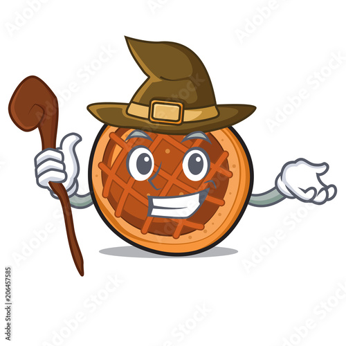 Witch baket pie mascot cartoon