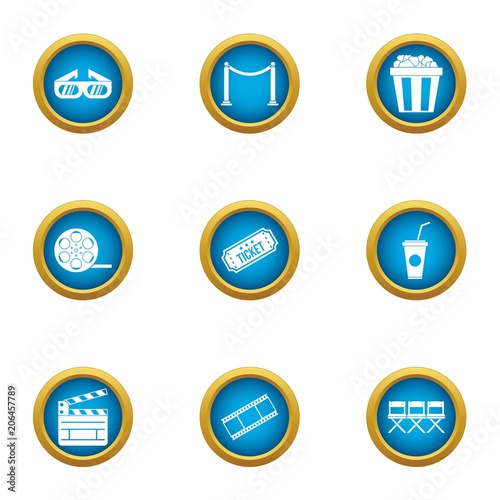 Cinematographer icons set. Flat set of 9 cinematographer vector icons for web isolated on white background