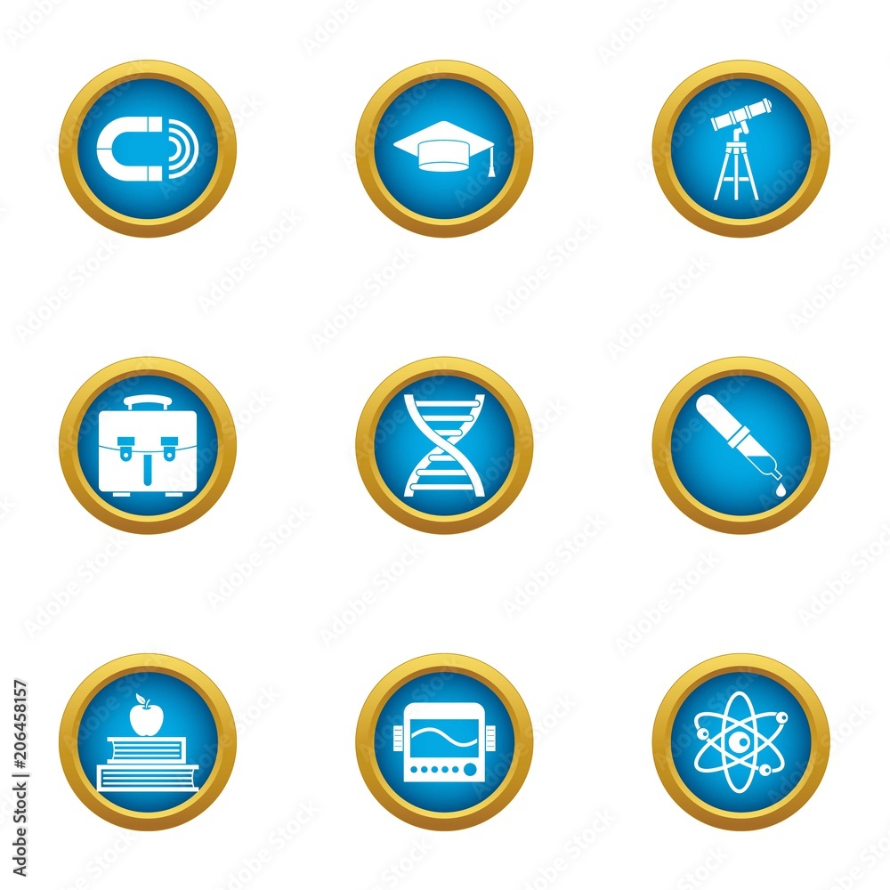 Astronomer icons set. Flat set of 9 astronomer vector icons for web isolated on white background Astronomer icons set. Flat set of 9 astronomer vector icons for web isolated on white background