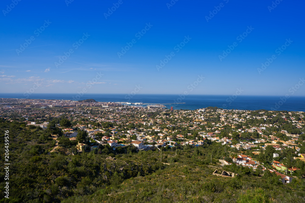 Denia skyline view from Montgo mountain Alicante Denia skyline view from Montgo mountain Alicante