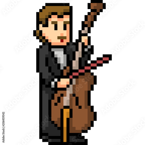 vector pixel art classic music play