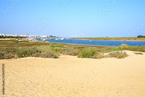 The beach in Cabanas near Tavira in Algarve  Portugal