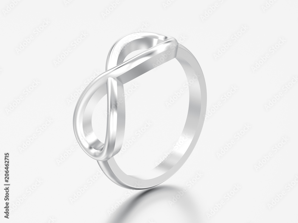 3D illustration silver simple infinity ring 3D illustration silver simple infinity ring