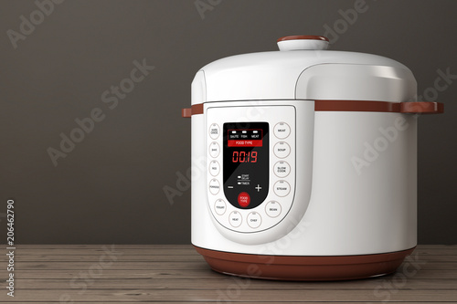 Modern Electric Multi Cooker. 3d Rendering photo