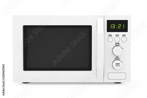 White Microwave Oven. 3d Rendering