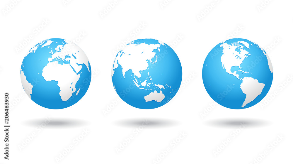 Vector colored world map Globe