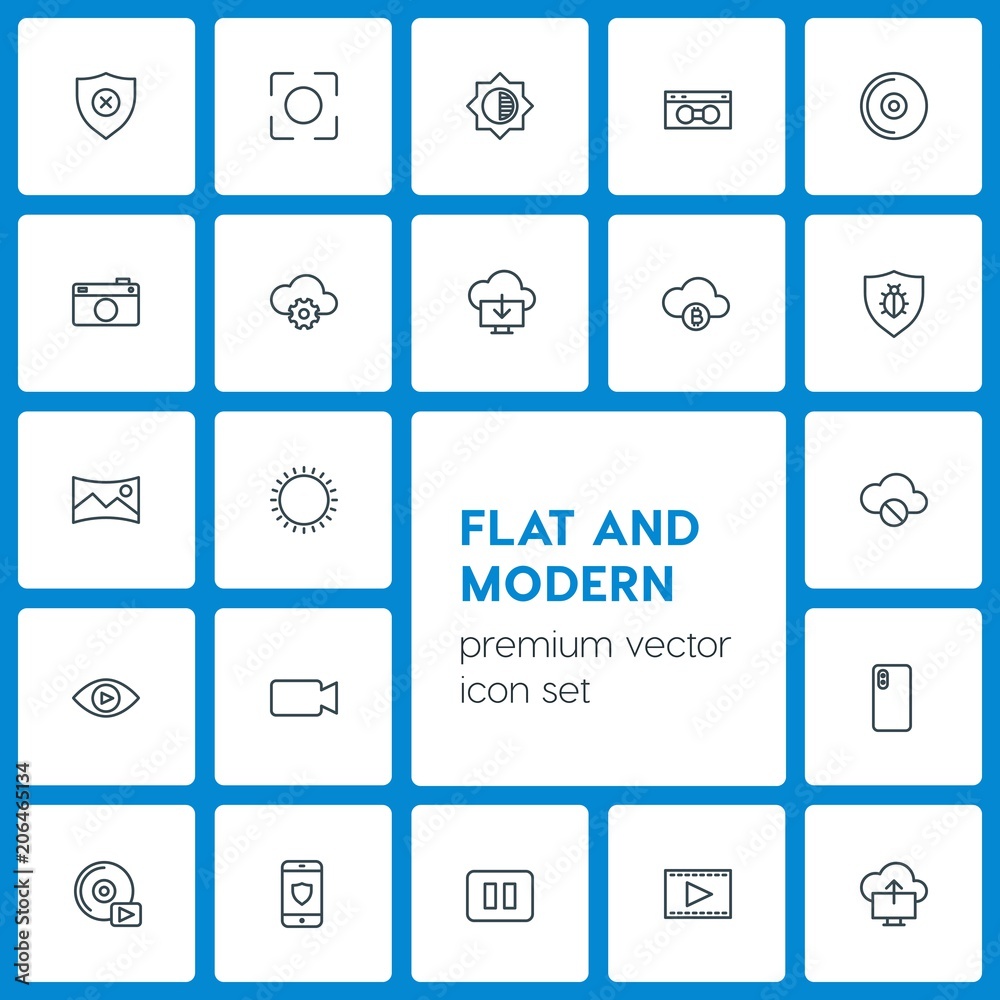 Modern Simple Set of cloud and networking, security, video, photos Vector outline Icons. Contains such Icons as cloud, dark, music, mobile and more on dark background. Fully Editable. Pixel Perfect Modern Simple Set of cloud and networking, security, video, photos Vector outline Icons. Contains such Icons as cloud, dark, music, mobile and more on dark background. Fully Editable. Pixel Perfect