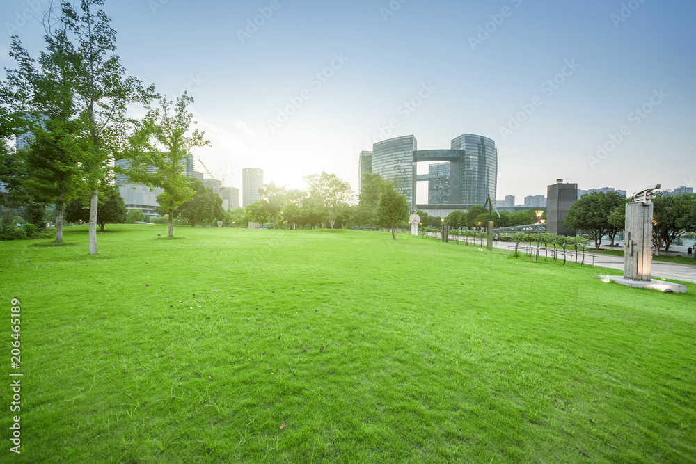 road of a modern city with skyscrapers as background road of a modern city with skyscrapers as background