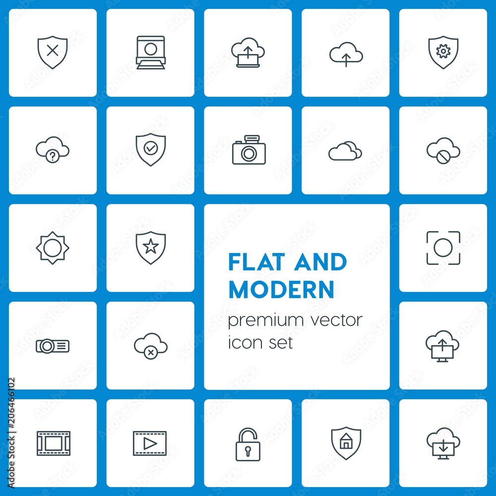 Modern Simple Set of cloud and networking, security, video, photos Vector outline Icons. Contains such Icons as photo, cloud, picture and more on dark background. Fully Editable. Pixel Perfect Modern Simple Set of cloud and networking, security, video, photos Vector outline Icons. Contains such Icons as photo, cloud, picture and more on dark background. Fully Editable. Pixel Perfect