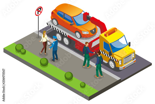 Colored Isometric Parking Composition 