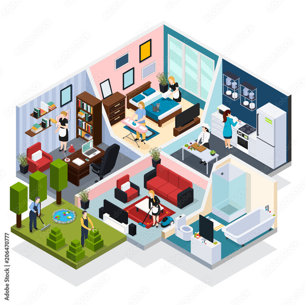 Home Staff Isometric Composition