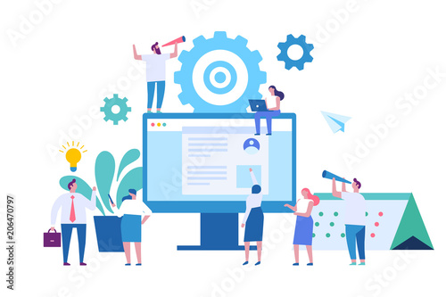 Web business technology concept. Vector flat  illustration.