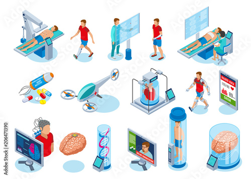 Futuristic Medical Equipment Icons