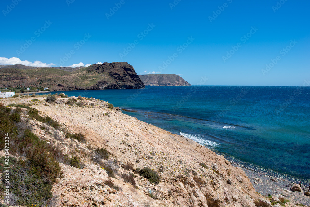 The coast in the blacks of almeria