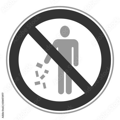 Verbotsschild Icon - Müll wegwerfen