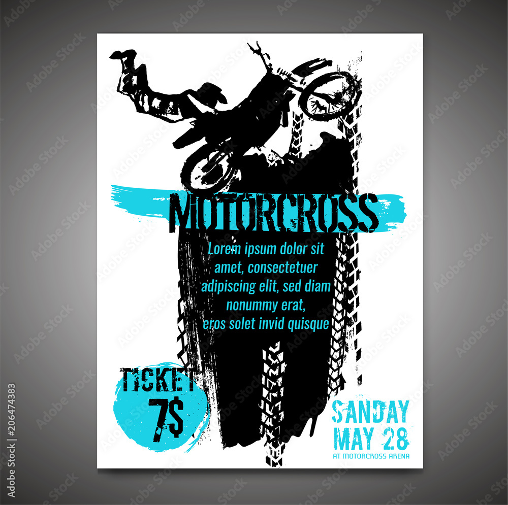 Obraz premium Motorcycle Flying Poster