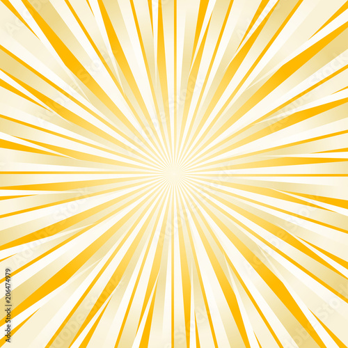 Abstract hard bright Yellow White rays background. Vector