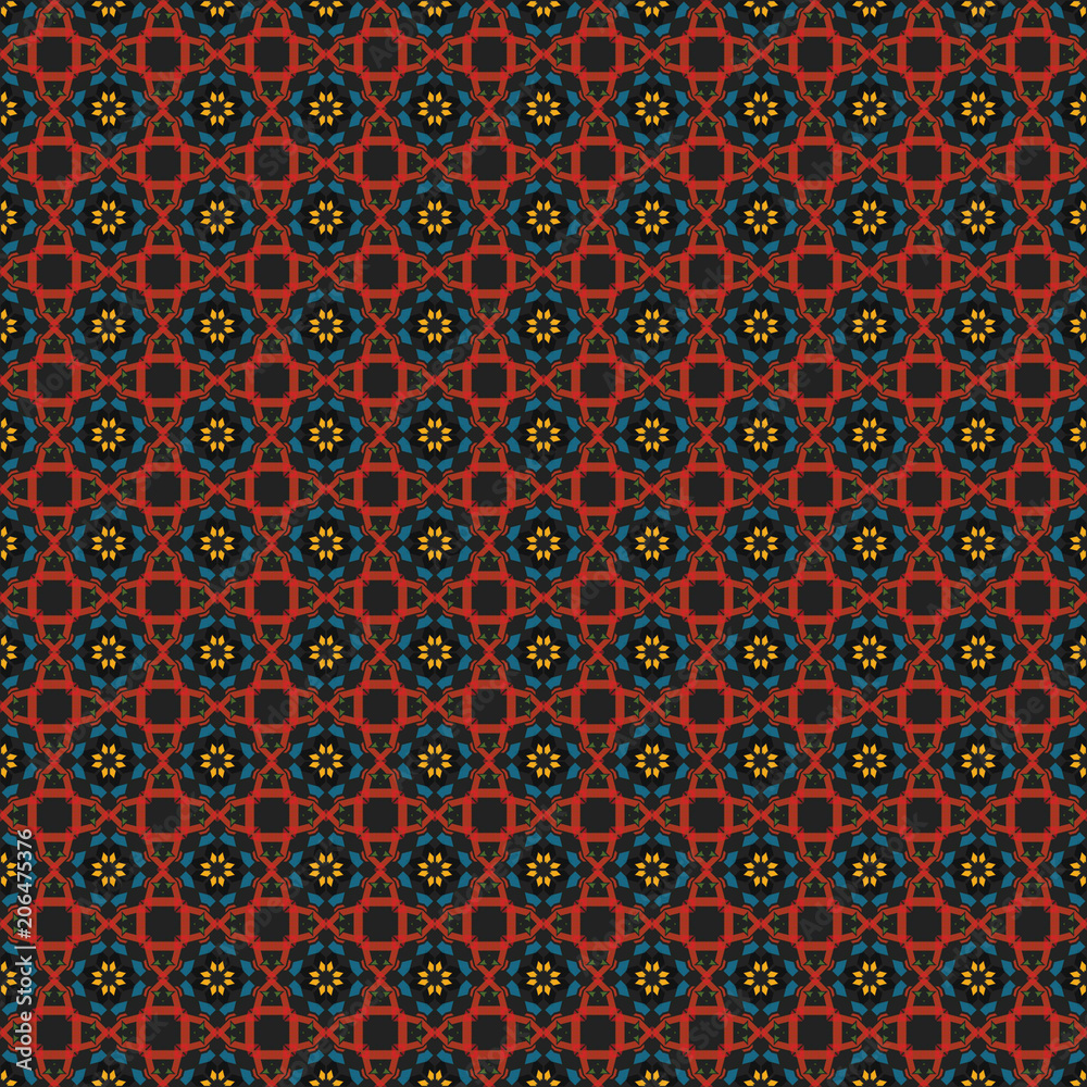 Rhombic seamless pattern. Block repeat background. Geometric pattern in traditional, ethnic style. Moroccan tiles.