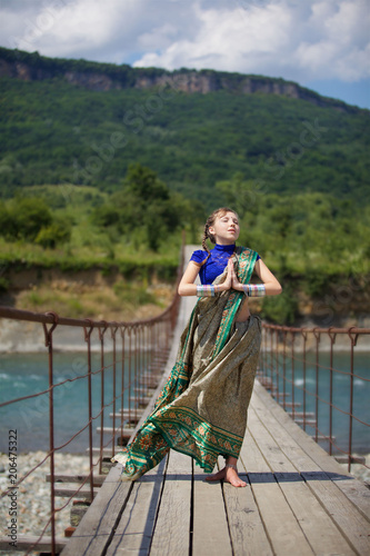 Little baby girl in traditional Indian Sari. © Fotoproff