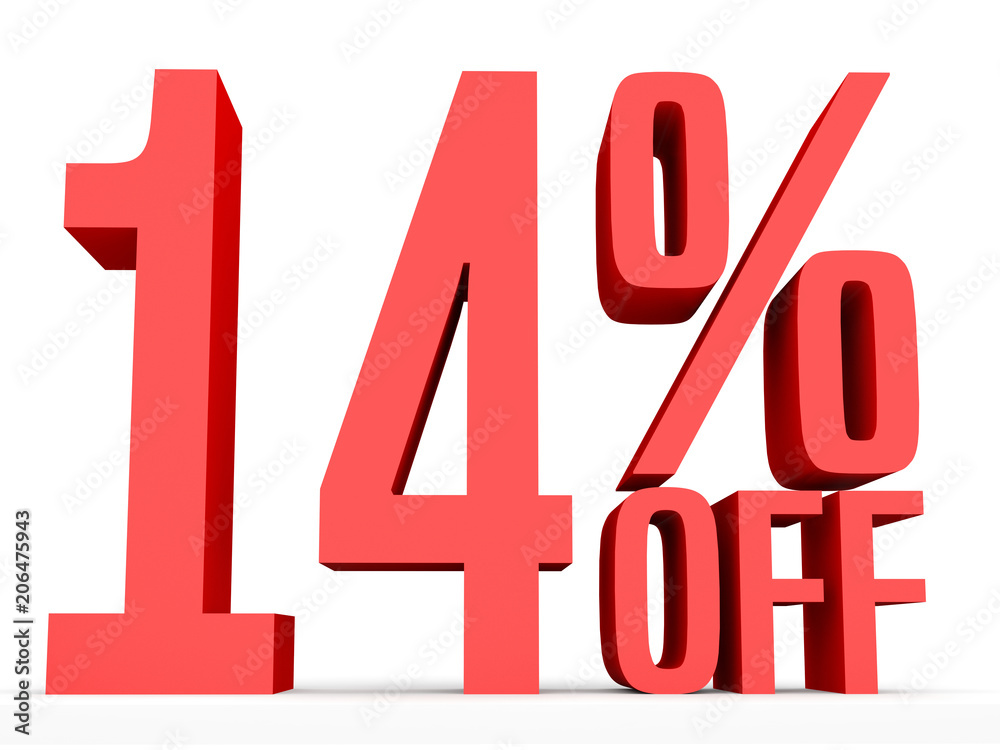 Fourteen percent off. Discount 14 %. Fourteen percent off. Discount 14 %.