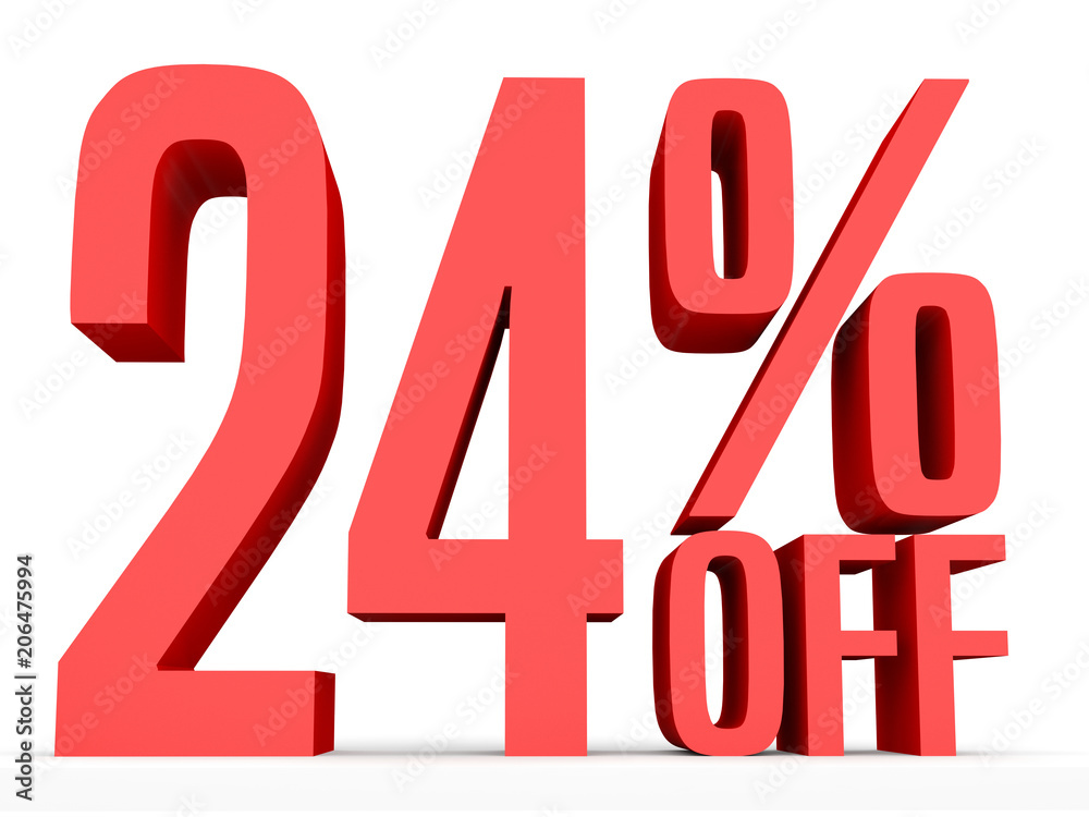 Twenty four percent off. Discount 24 %. Twenty four percent off. Discount 24 %.