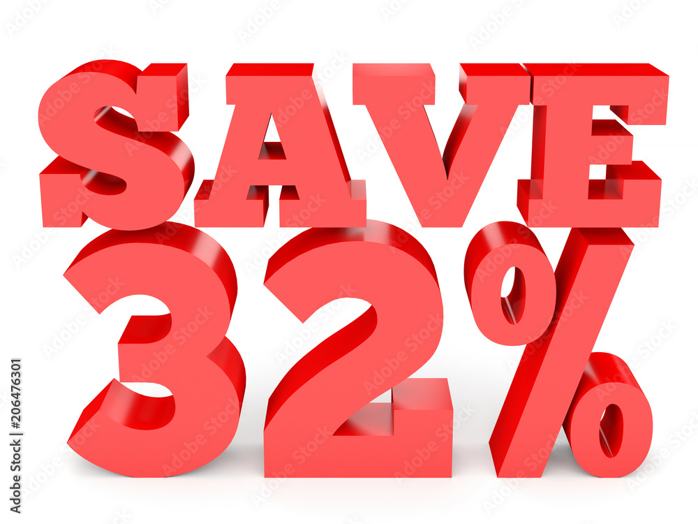 Thirty two percent off. Discount 32 %. Thirty two percent off. Discount 32 %.