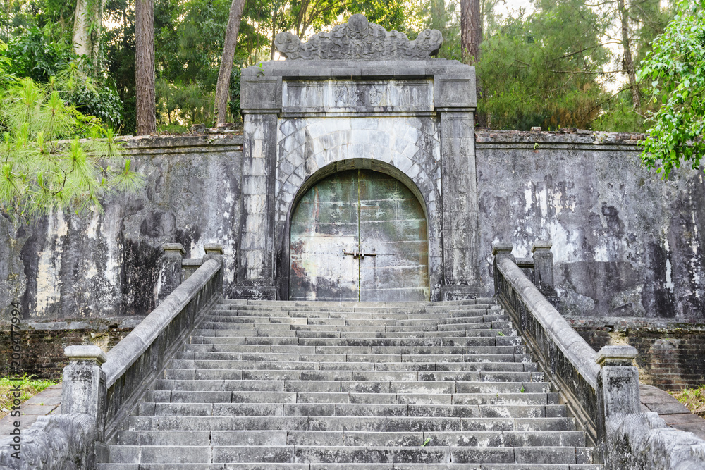 Bronze door to the burial site of Emperor Minh Mang