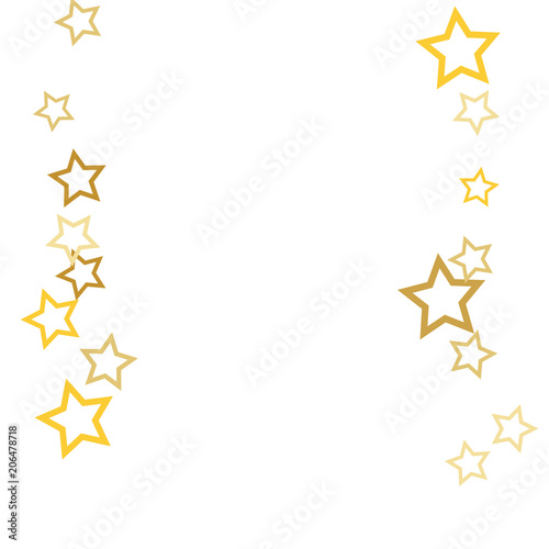 Magic gold stars confetti. Christmas and New Year falling stars background. Sparkling glitter celebration confetti decoration. Rich VIP premium design