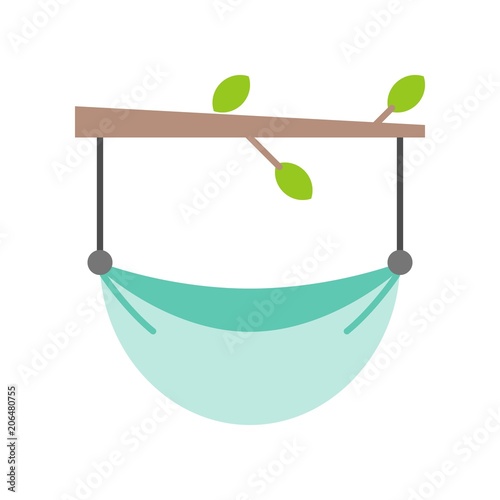 Beach cradle and branch, vacation flat icon