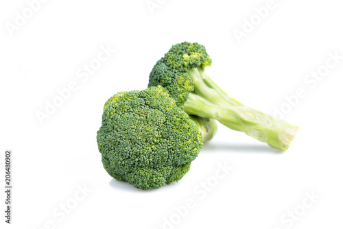 fresh green broccoli isolated on white background


