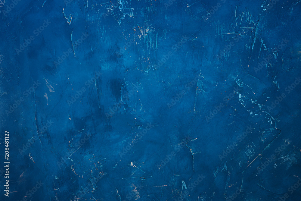 Deep blue color on the plastered wall and scratches. Deep blue color on the plastered wall and scratches.