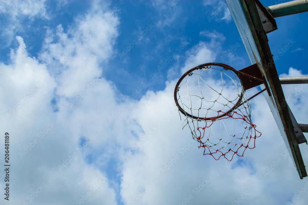 Broken basketball hoop Repair work temporarily Broken basketball hoop Repair work temporarily