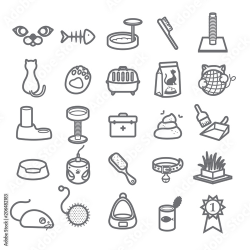 Cat icon set for pet shop 1