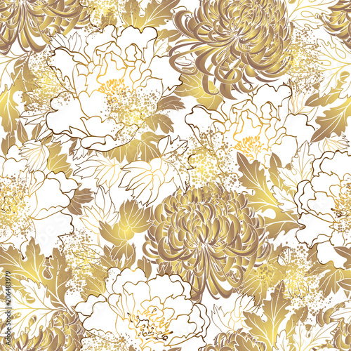 Fototapeta Naklejka Na Ścianę i Meble -  Seamless flower pattern