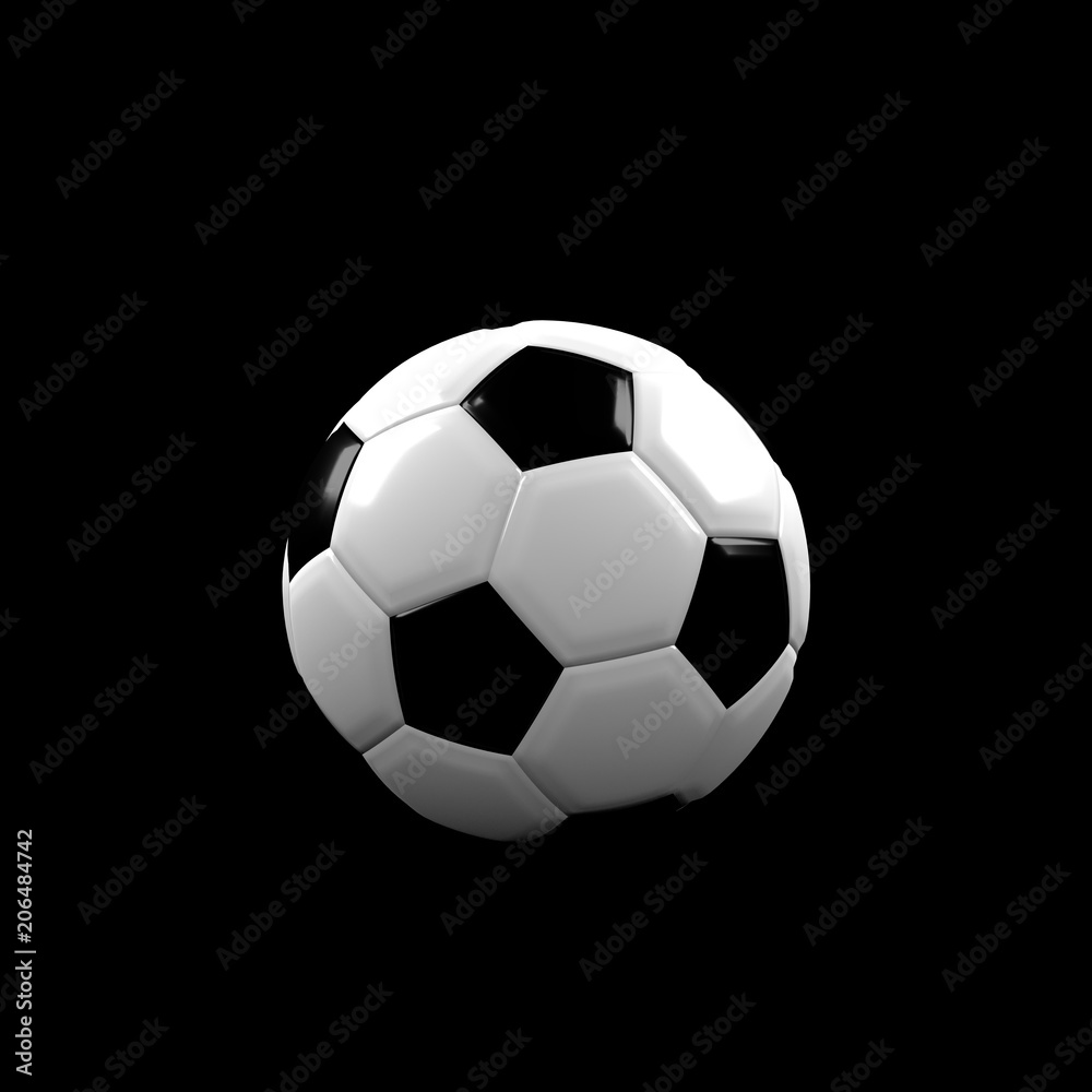 Soccer ball on a black background