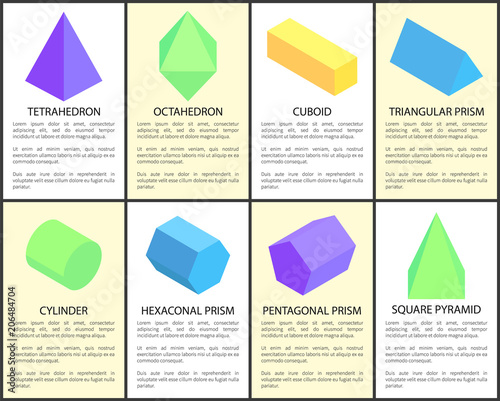 Tetrahedron and Octahedron, Geometric Figures Set