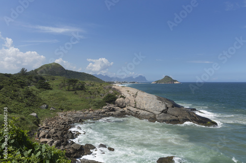 Beach landscape in Rio de Janeiro.
