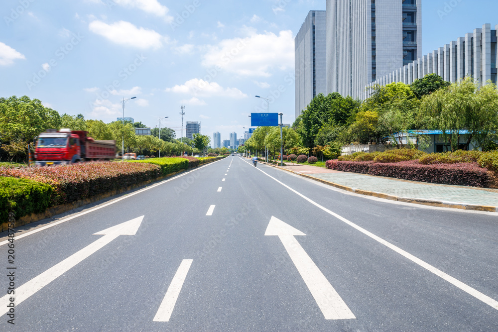 asphalt road in morden city