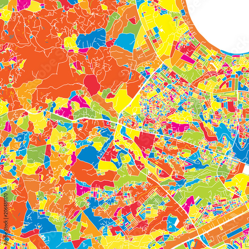 Dar es Salaam, Tanzania, colorful vector map