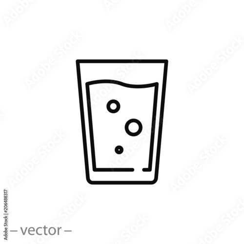 glass of water icon, line sign - vector illustration eps10