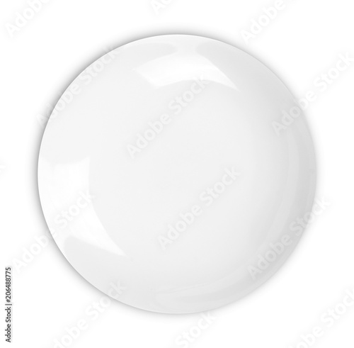 Empty ceramic round plate.
