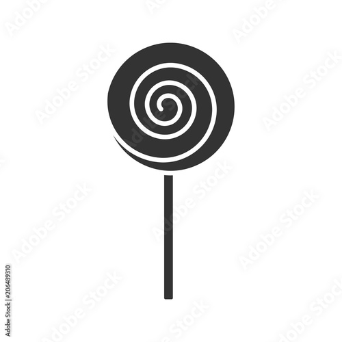 Spiral lollipop glyph icon