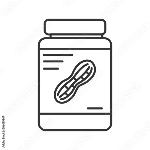 Peanut butter jar linear icon